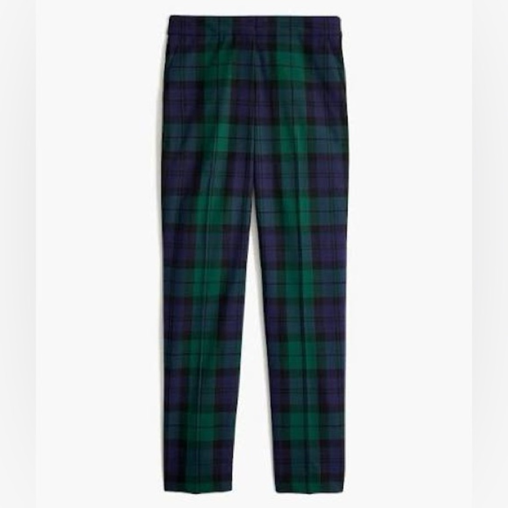 J.Crew Ruby Plaid Dress Pants Size 6 Black Watch Tartan - Picture 2 of 12